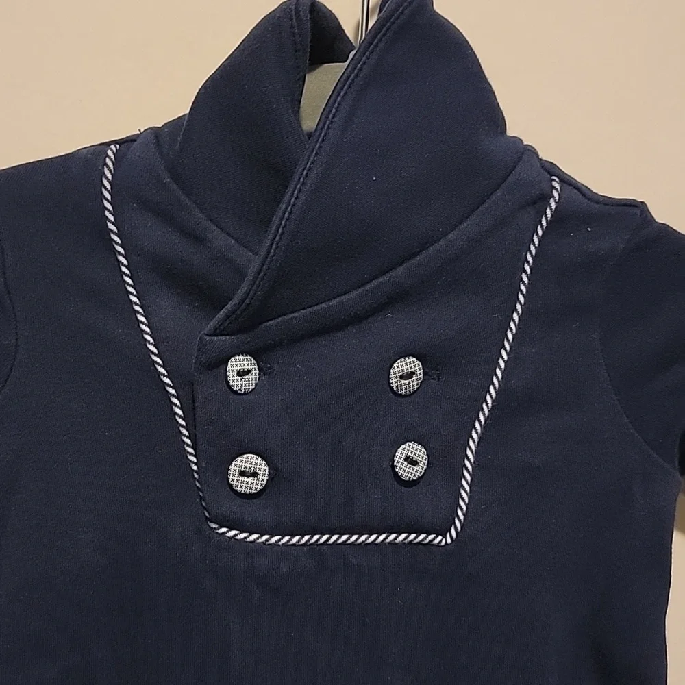 Chaps Navy Blue One piece Size 6 months outfit pajamas Romper Dressy